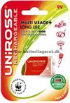 Uniross Genopladelig 9 Volt batteri 200 mAh